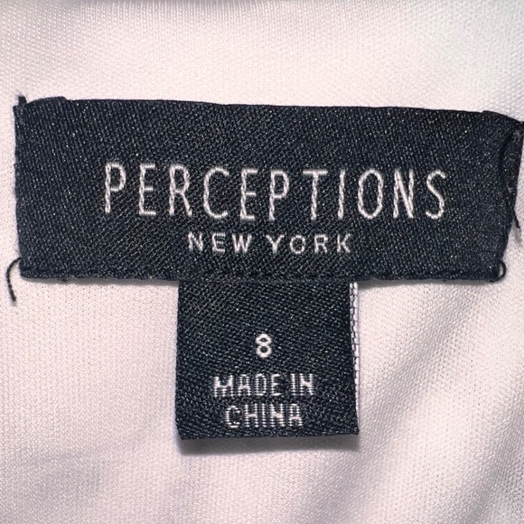 Perceptions New York White Textured Bell Sleeve Sheath Dress – Size 8 - Picture 3 of 3